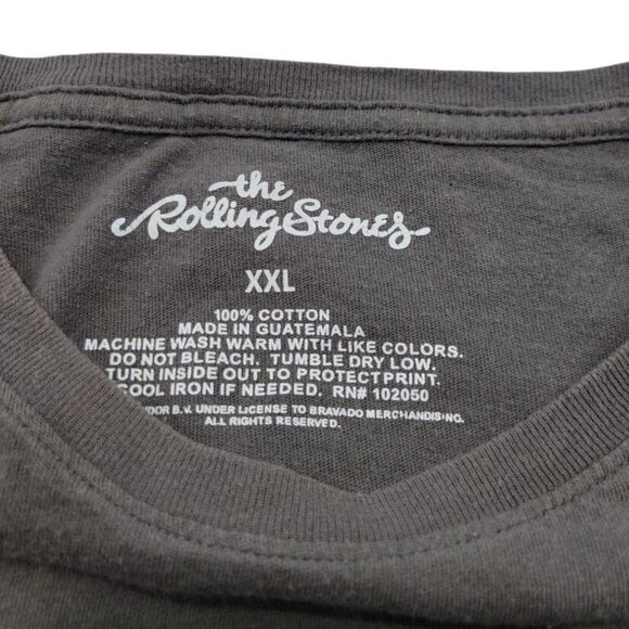 The Rolling Stones Shirt Size XXL By Bravado Band Tee Graphic Print T-Shirt Gray - Picture 6 of 6
